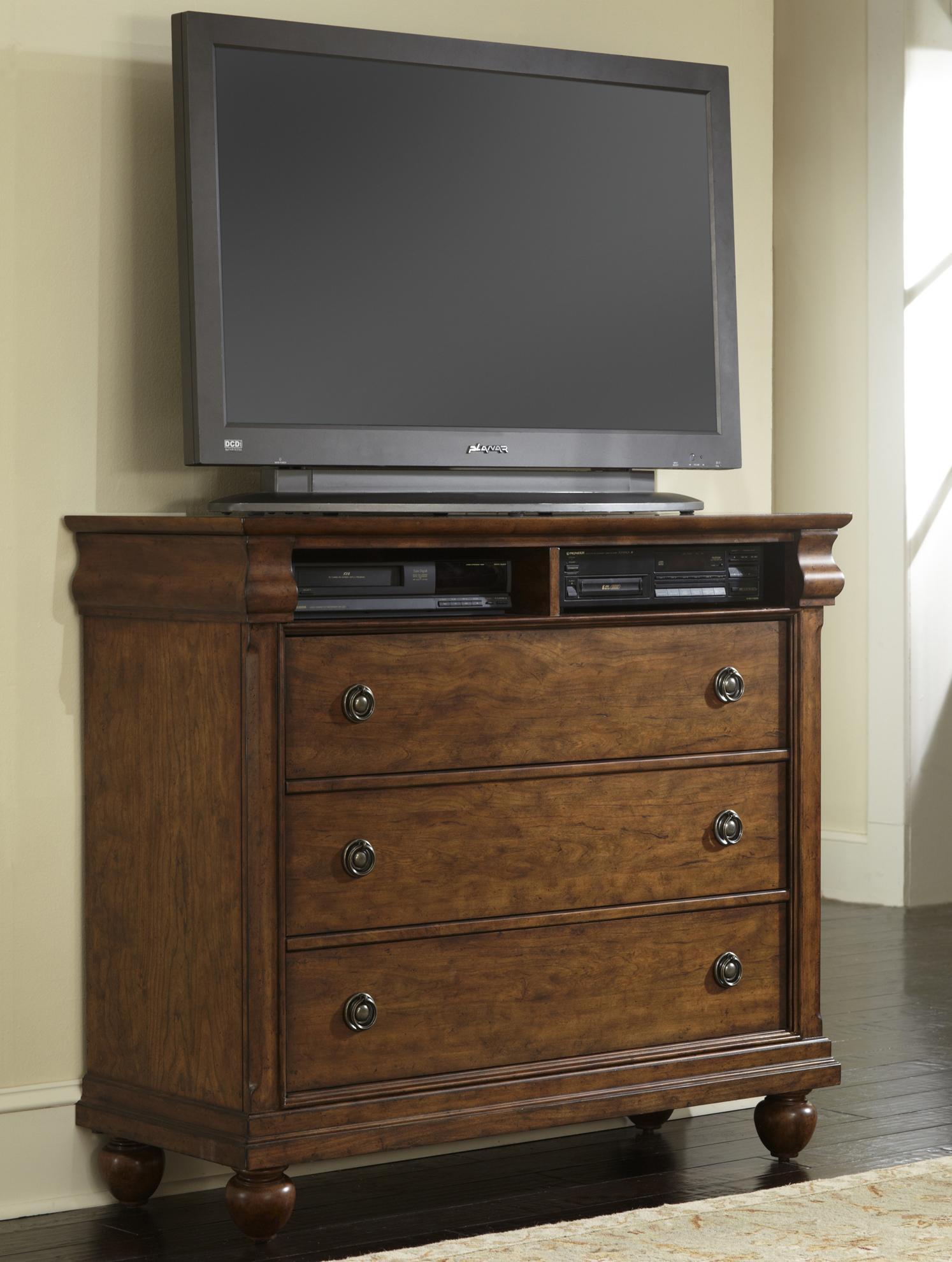 Liberty Furniture Rustic Traditions Media Chest with 3 Drawers